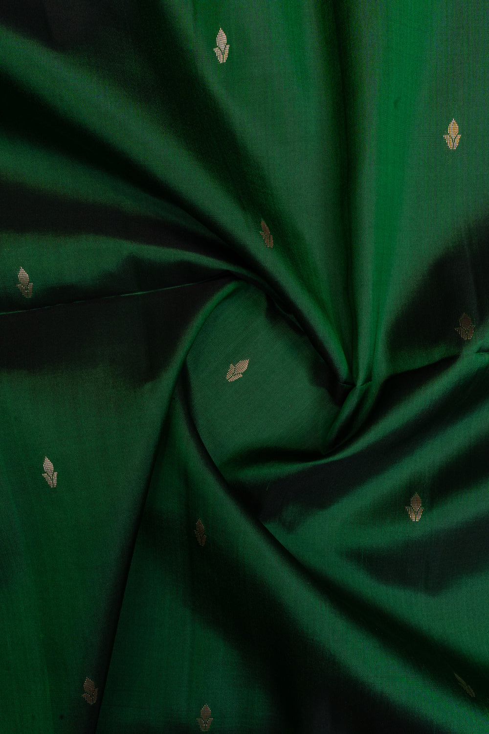 Green and peach temple pure soft silk saree