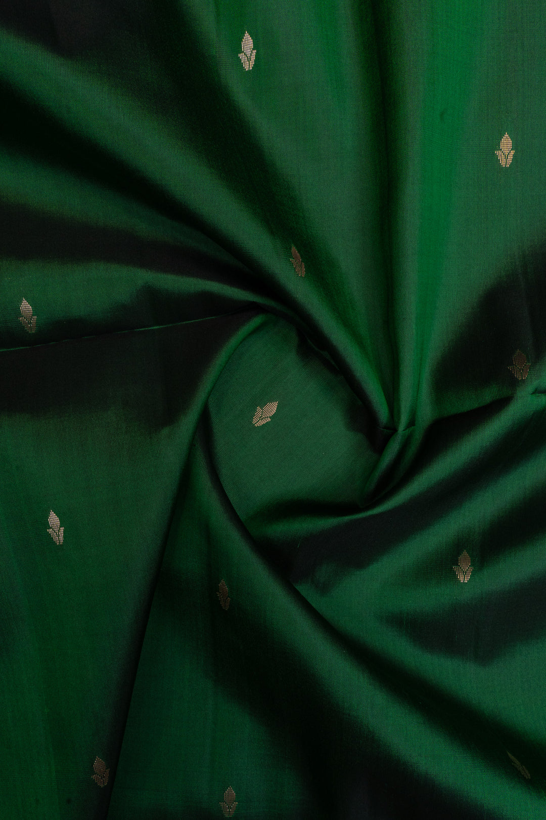 Green and peach temple pure soft silk saree