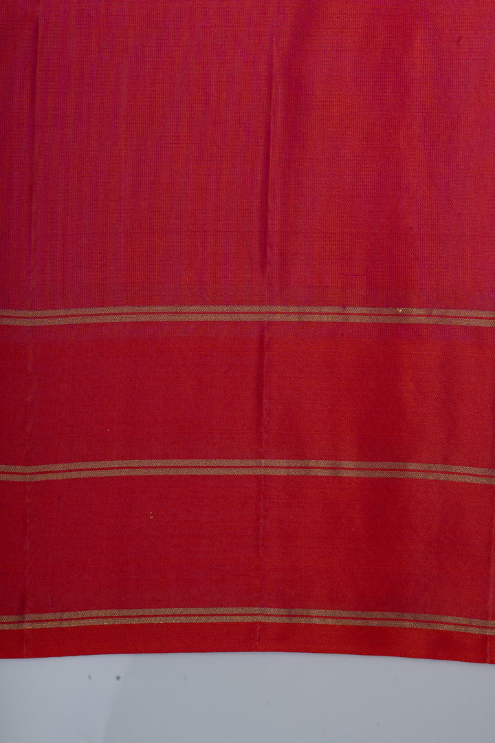 Green and peach temple pure soft silk saree