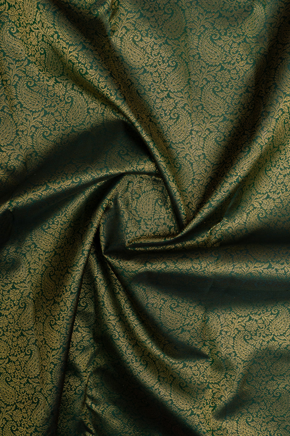 Bottle green and pink brocade pure kanchipuram silk saree