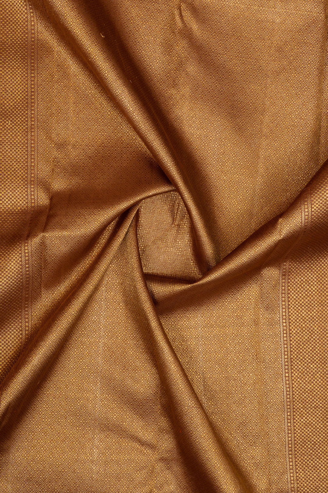 Vintage pink and khaki Jamdani checks pure kanchipuram silk saree
