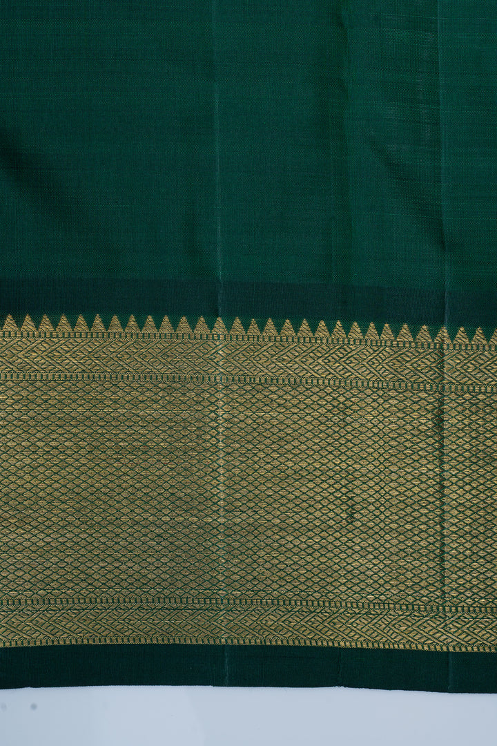 Magenta purple and green brocade  pure kanchipuram silk saree