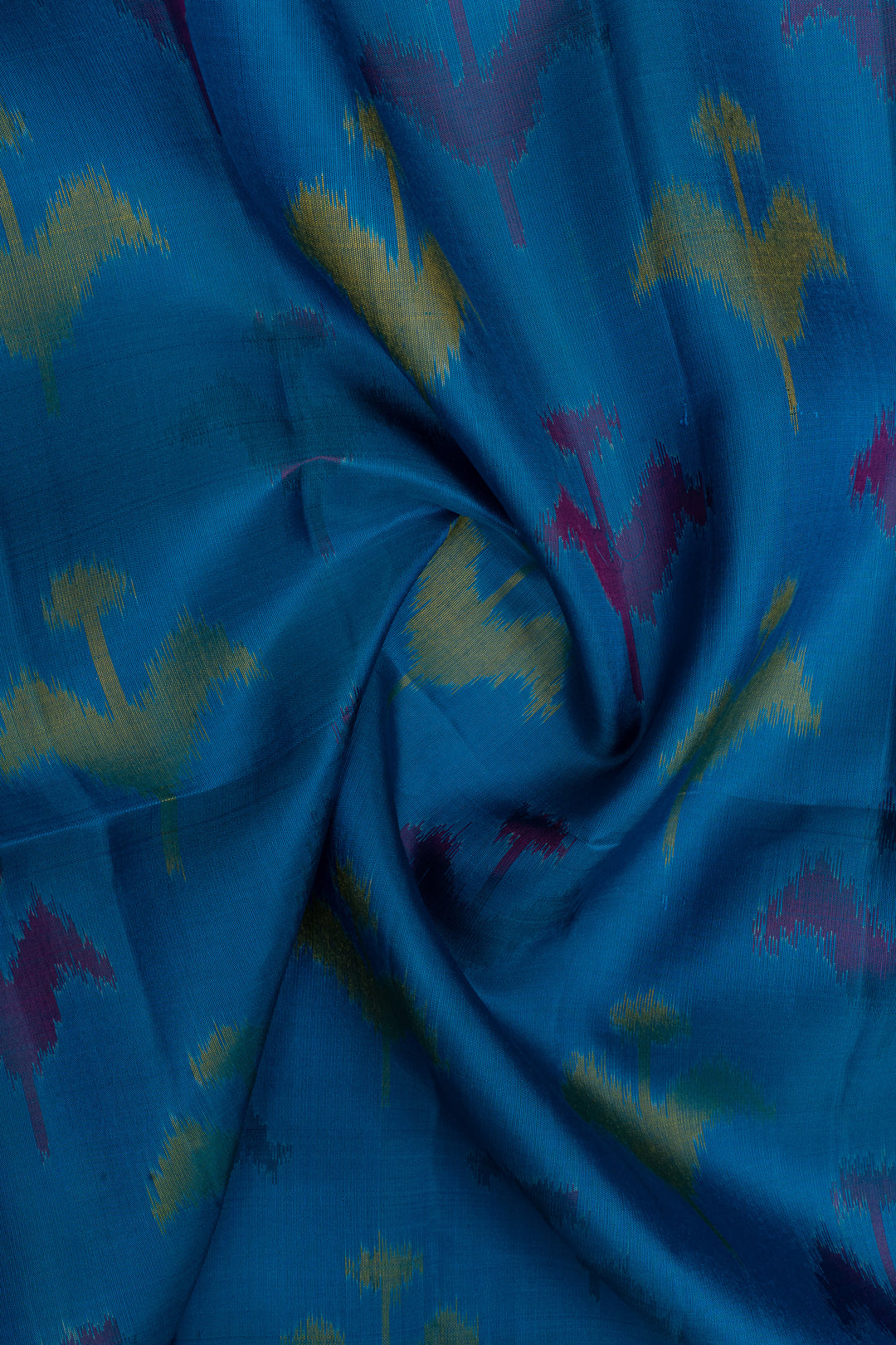Blue ikat pure soft silk saree