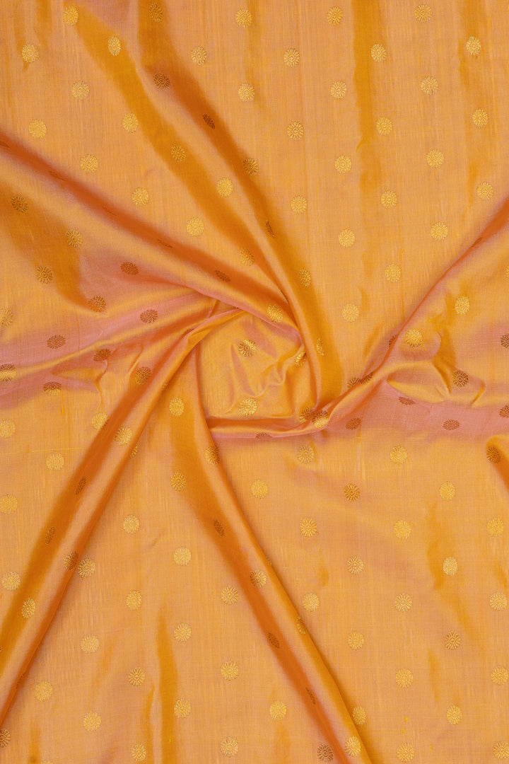 Sandal yellow Gadwal &amp; Kuttu Gadwal silk saree