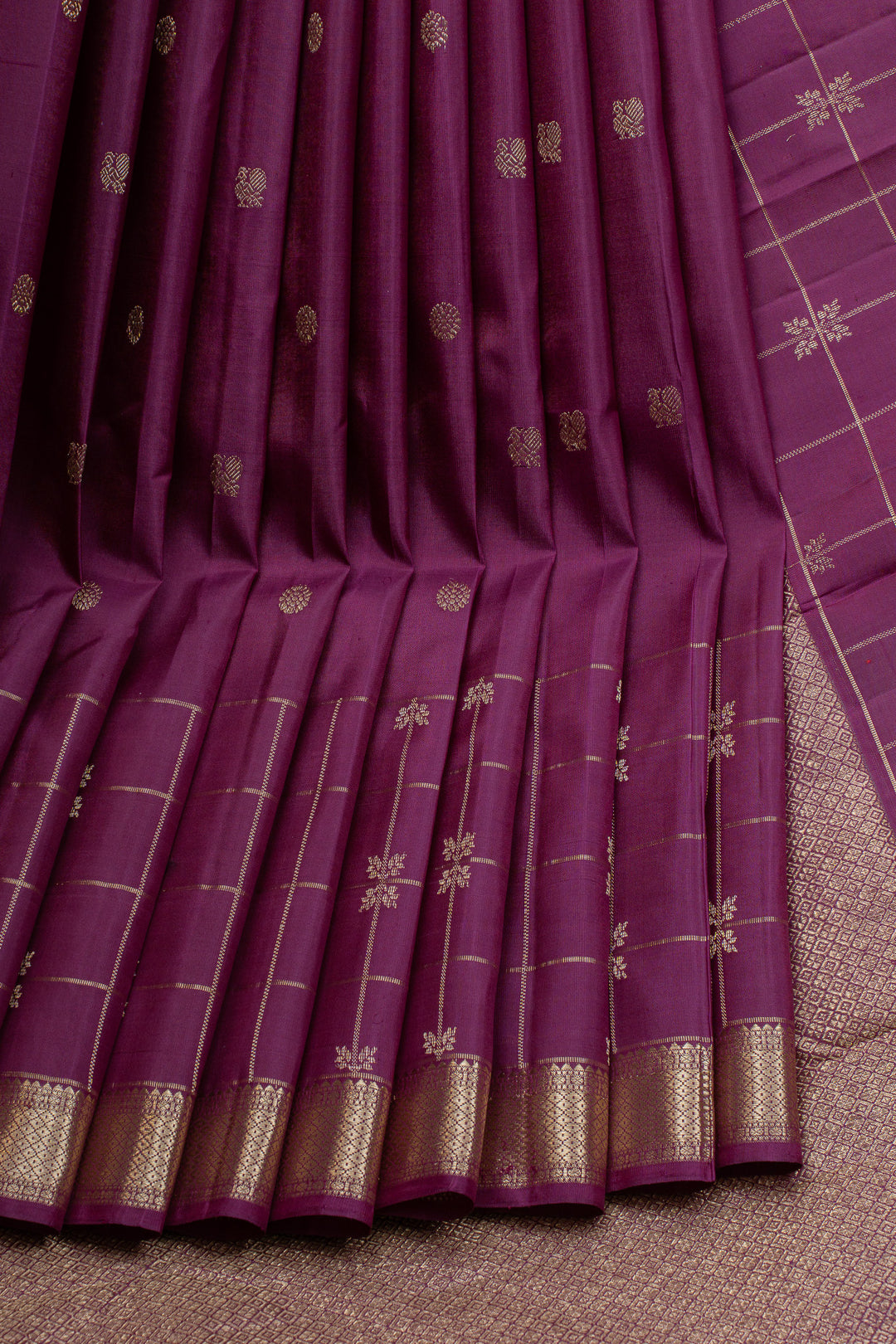 Purple traditional pure kanchipuram silk saree