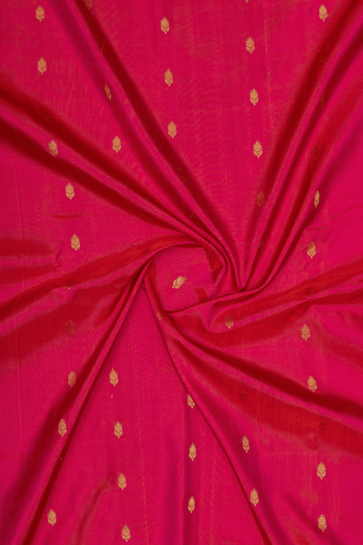Red pink and ivory pure Kuttu Gadwal Silk Saree