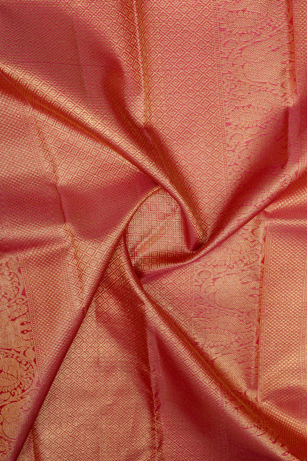 Red and gold Vairaoosi pure kanchipuram silk saree