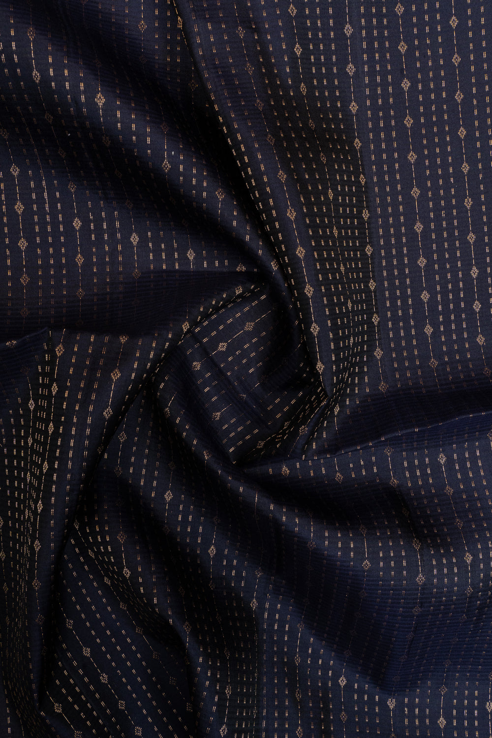 Navy blue and lime green pure soft silk saree