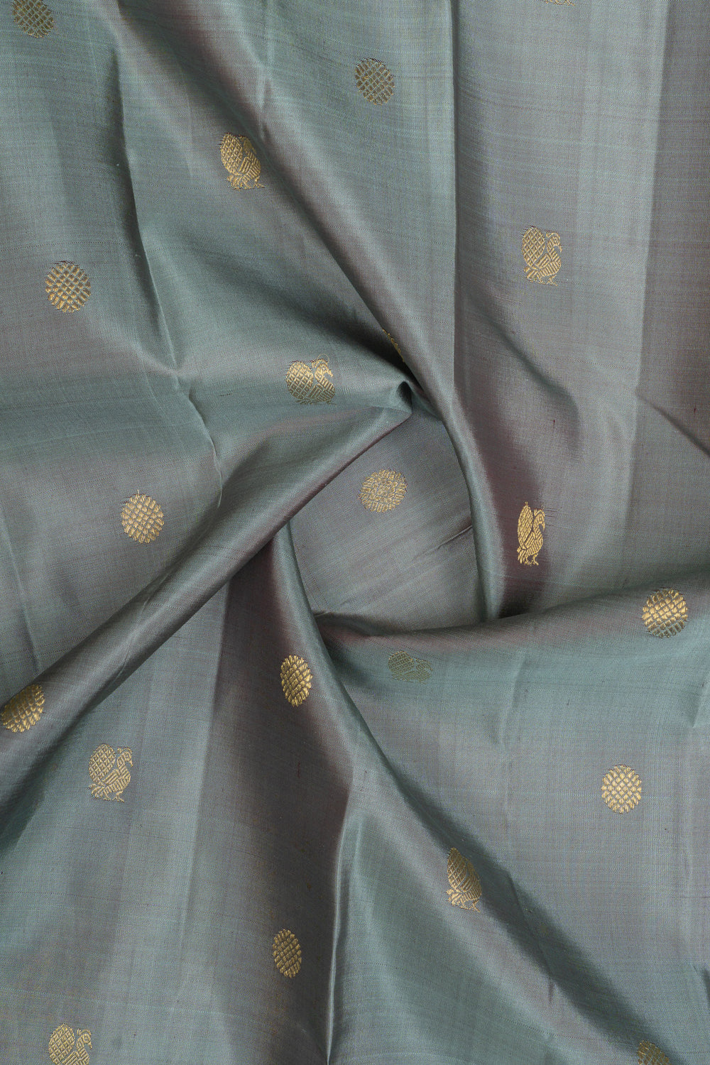 Grey shot colour pure kanchipuram silk saree