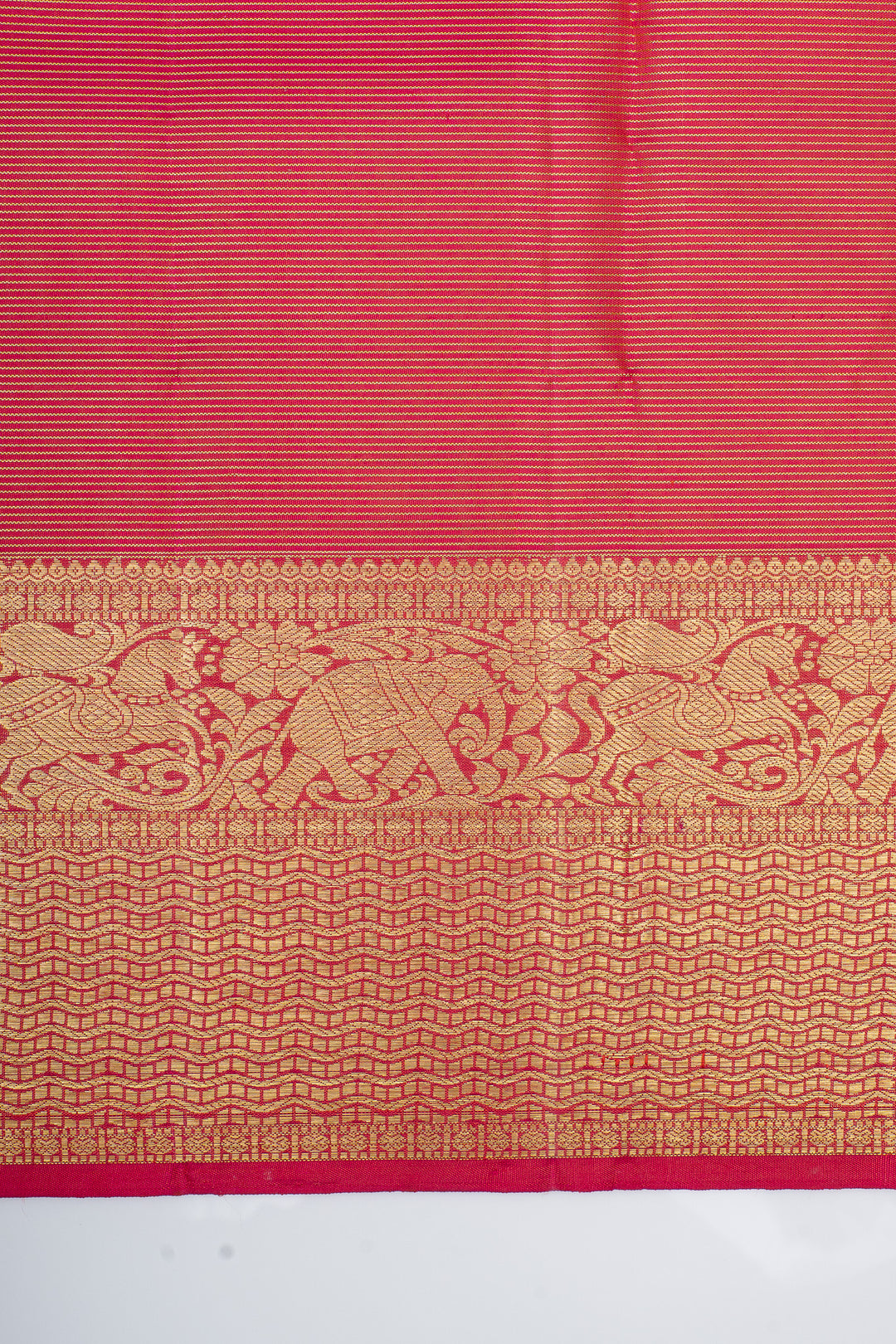 Red and gold Vairaoosi pure kanchipuram silk saree