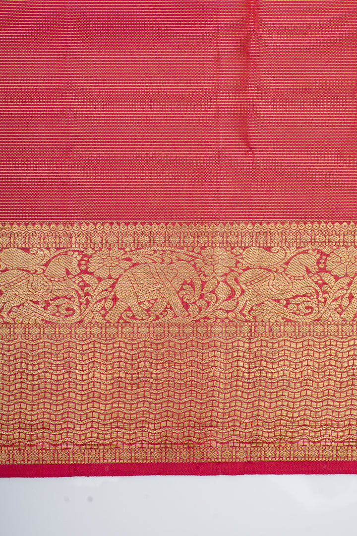 Red and gold Vairaoosi pure kanchipuram silk saree