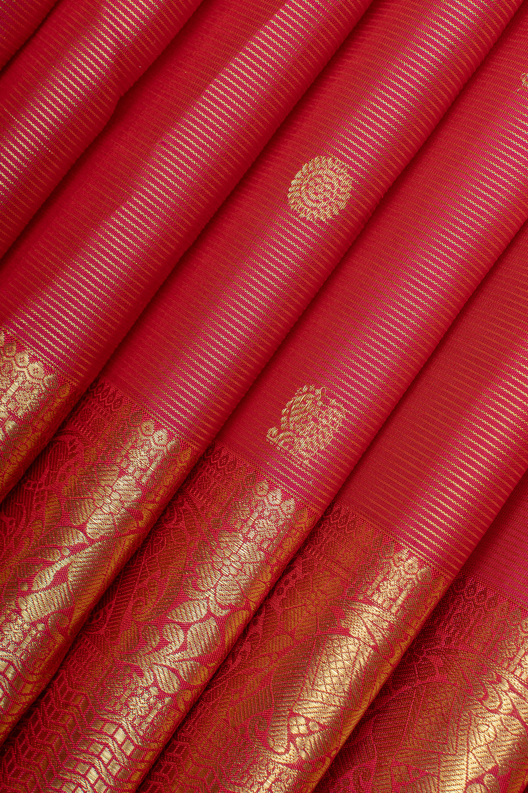 Red and gold Vairaoosi pure kanchipuram silk saree