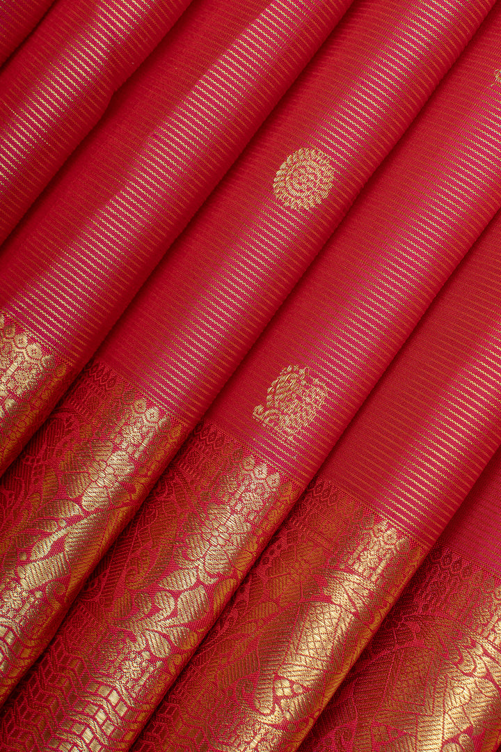 Red and gold Vairaoosi pure kanchipuram silk saree