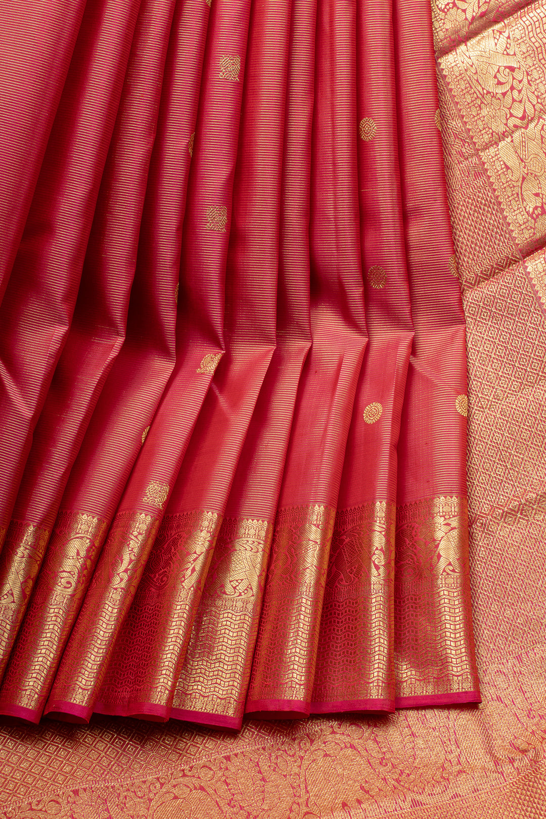Red and gold Vairaoosi pure kanchipuram silk saree