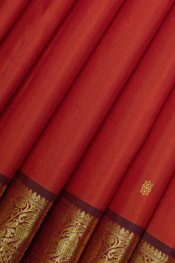 Red traditional pure kanchipuram silk saree