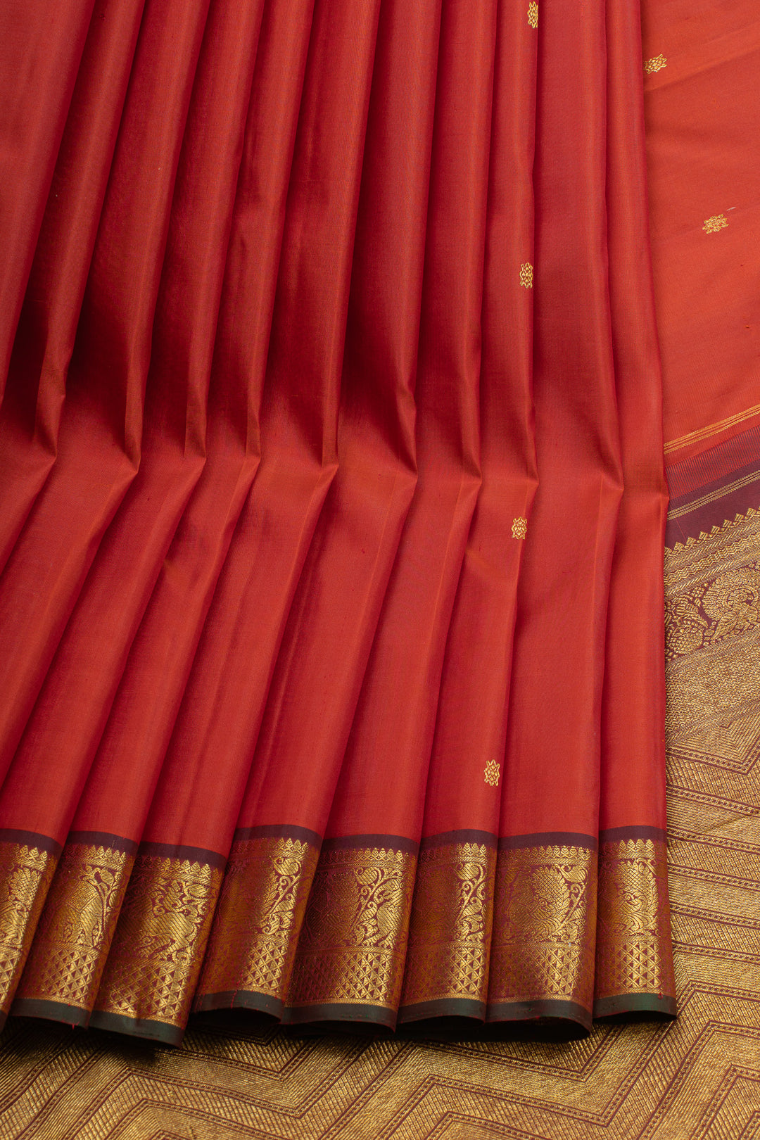Red traditional pure kanchipuram silk saree