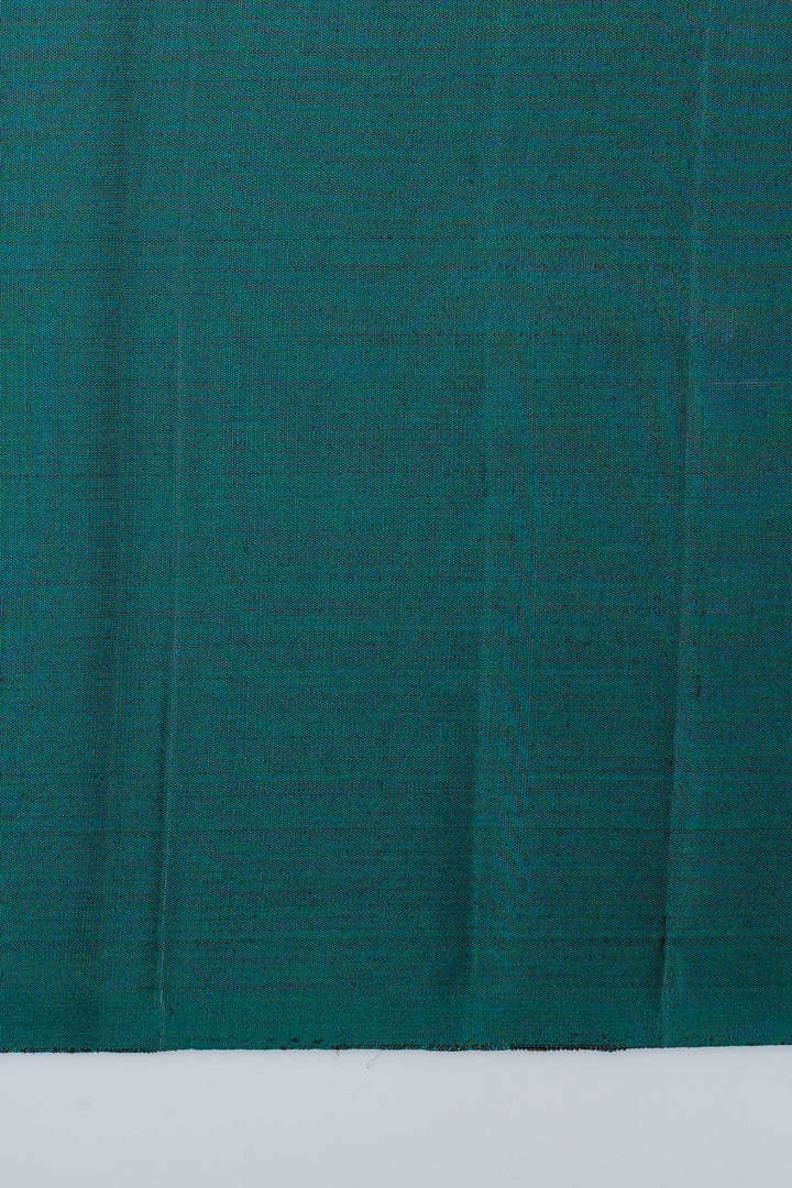 Bottle green temple border Paithani motifs pure kanchipuram silk saree