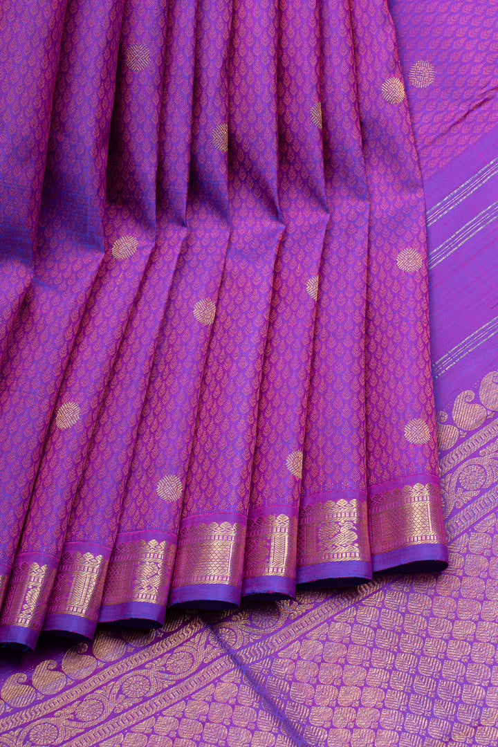 Purple thread brocade pure kanchipuram silk saree