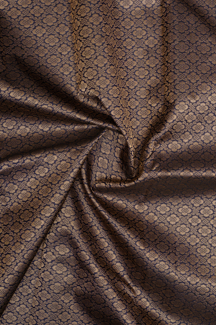 Navy blue traditional pure kanchipuram silk saree