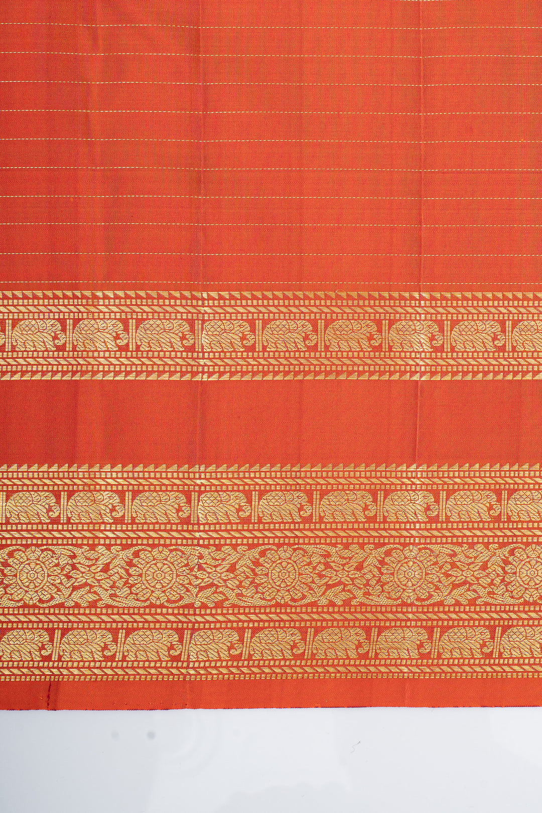 Pink and orange zari checks pure kanchipuram silk saree