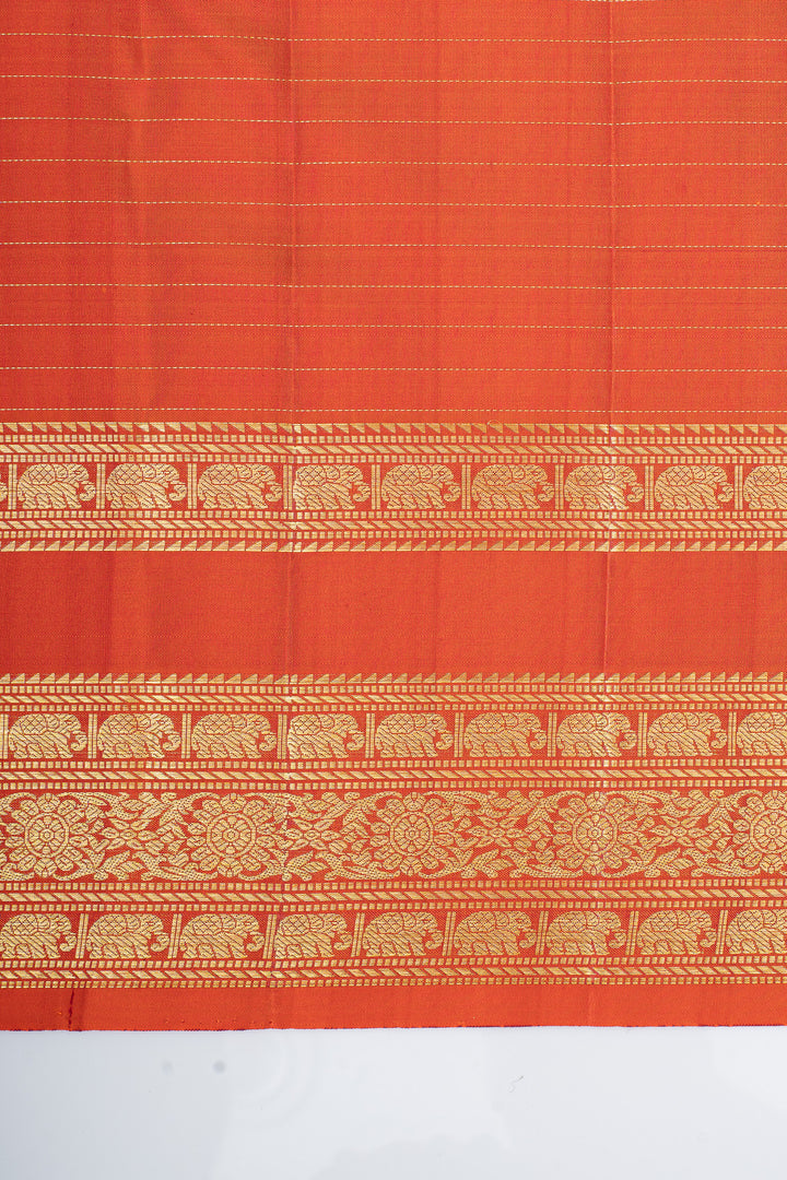 Pink and orange zari checks pure kanchipuram silk saree