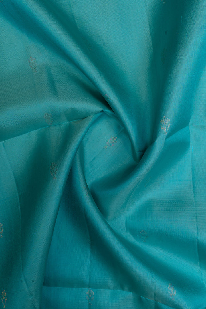 Pastel blue rettai pettu pure soft silk saree