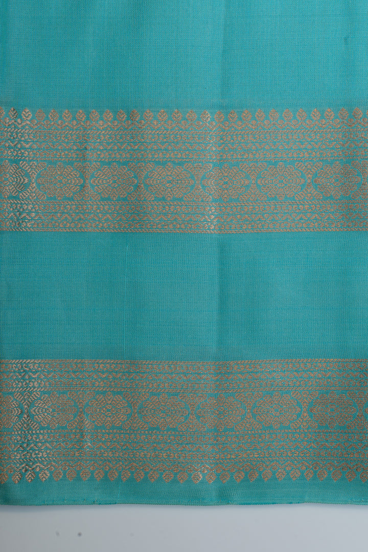 Pastel blue rettai pettu pure soft silk saree