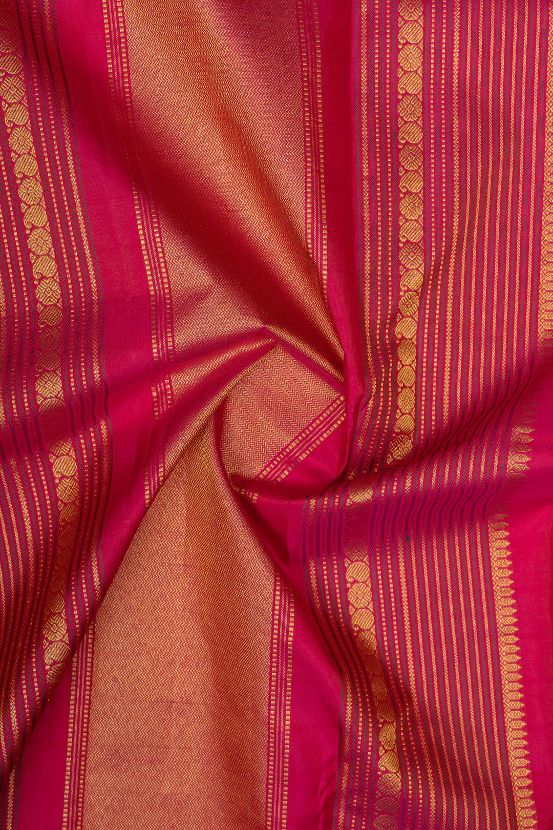 Mandhulir neli stripes rettai pettu  pure kanchipuram silk saree