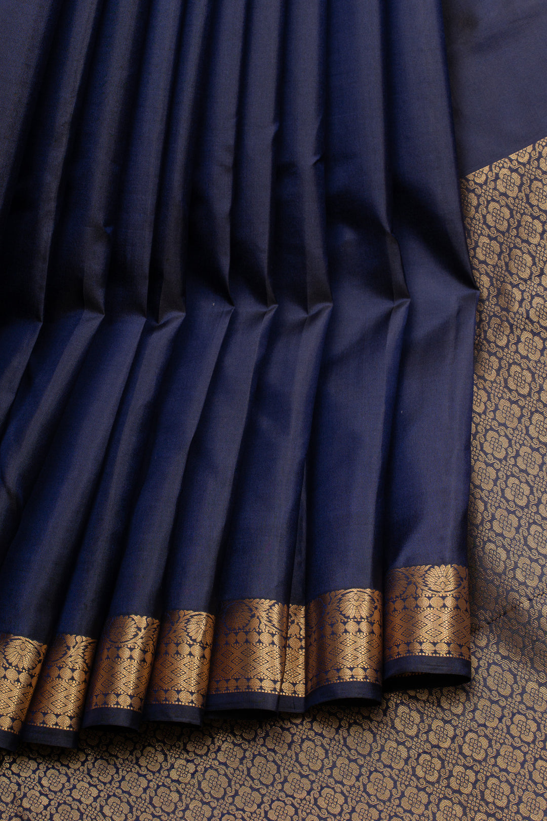 Navy blue traditional pure kanchipuram silk saree