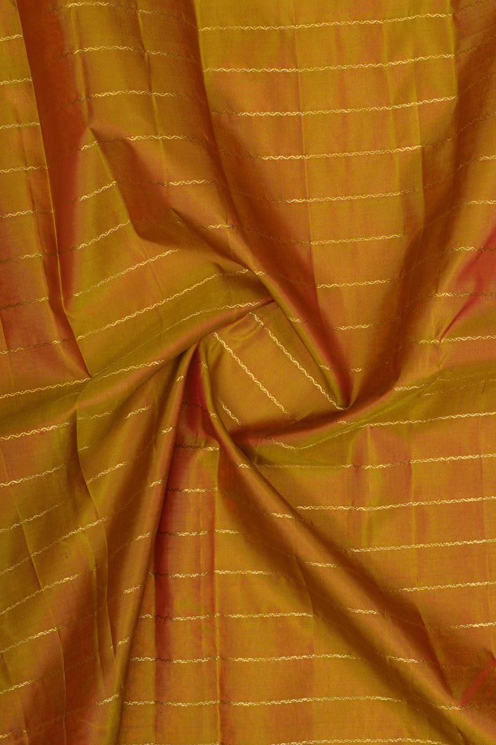 Mandhulir neli stripes rettai pettu  pure kanchipuram silk saree