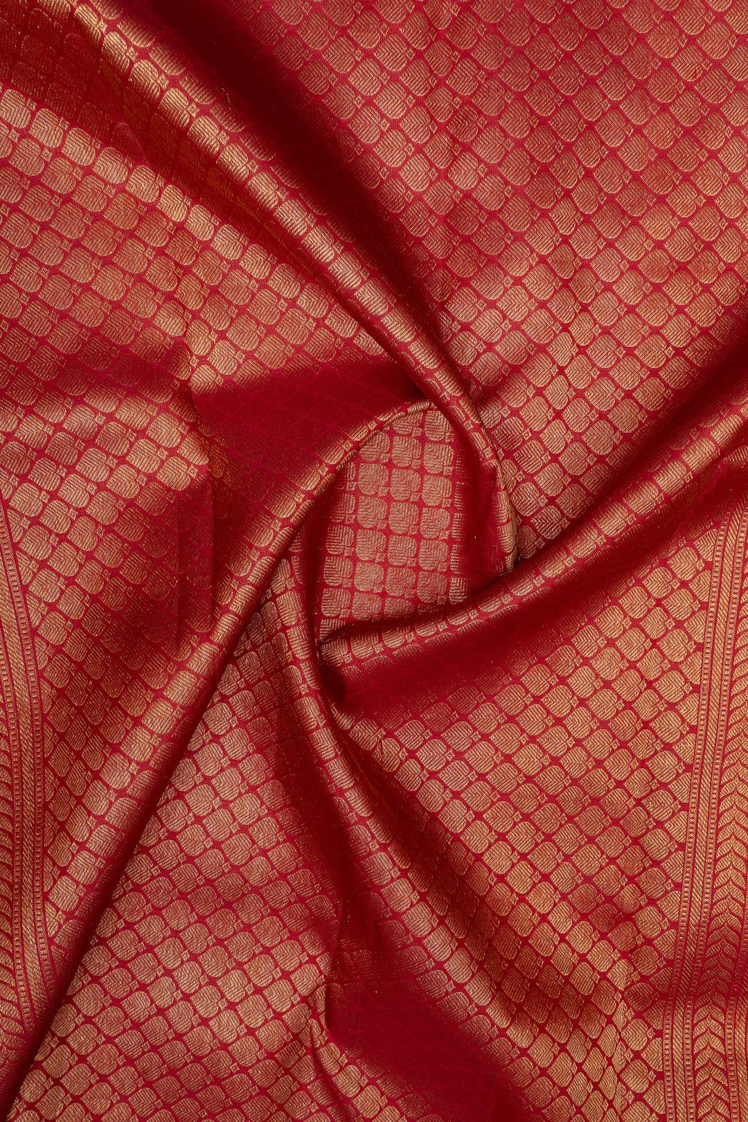 Red and gold traditional pure kanchipuram silk saree