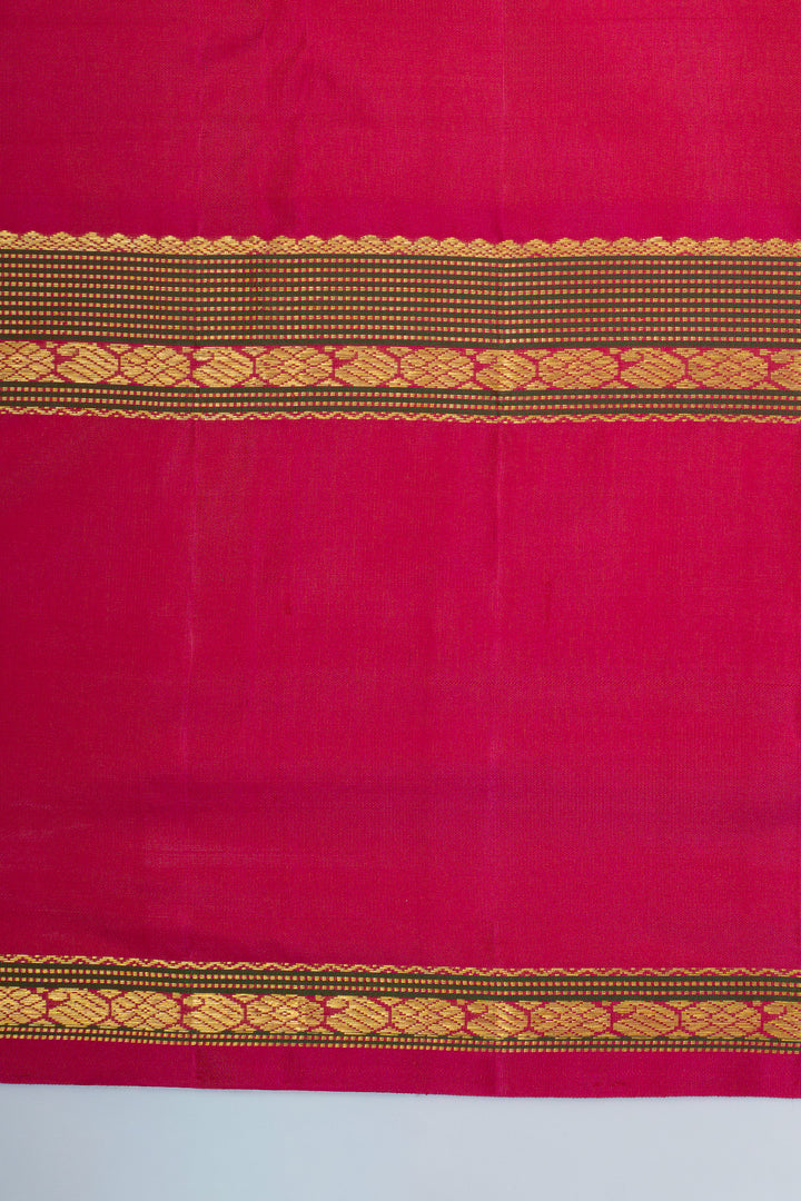 Mandhulir neli stripes rettai pettu  pure kanchipuram silk saree