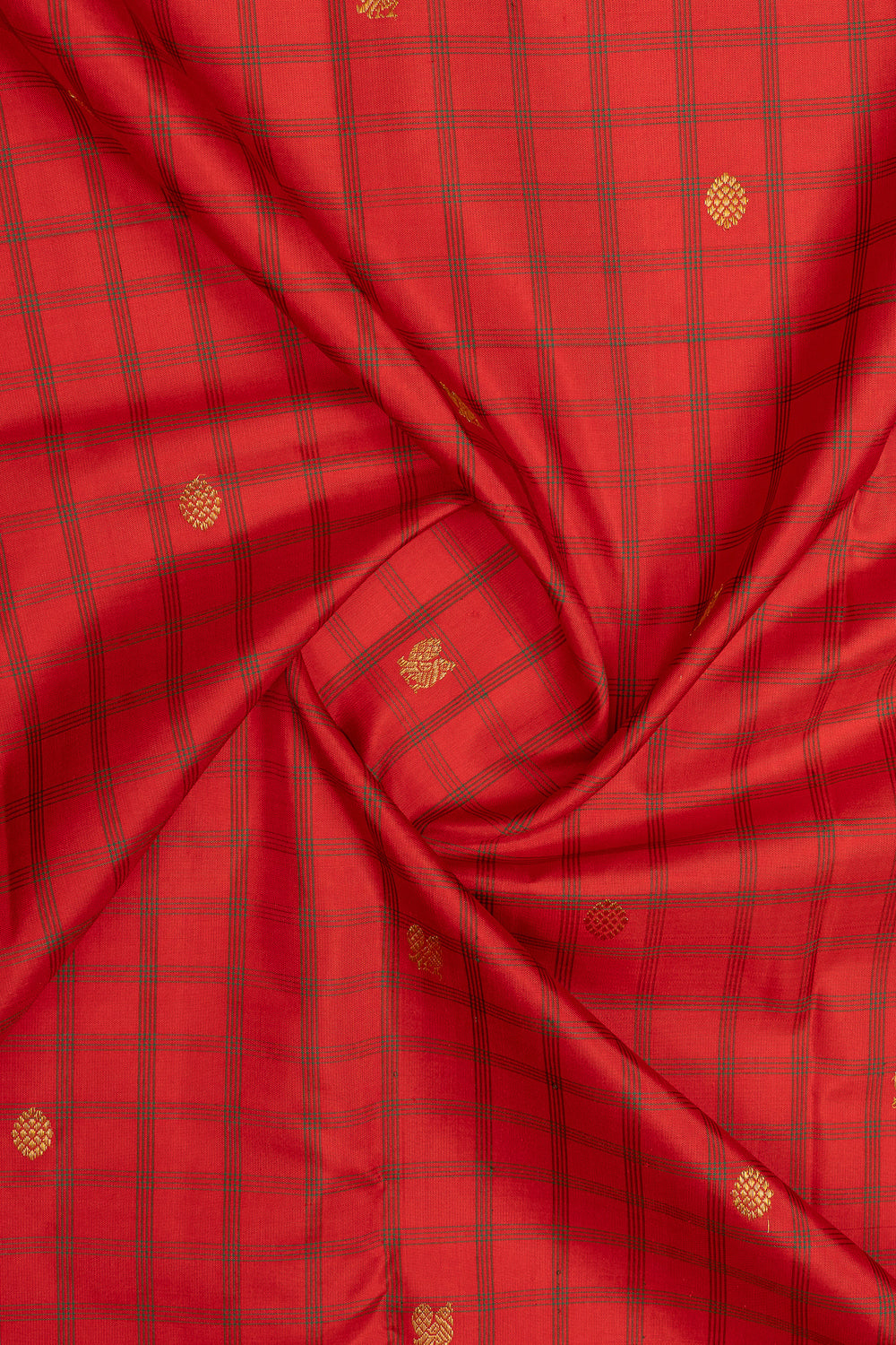 Red and green traditional pure kanchipuram silk saree
