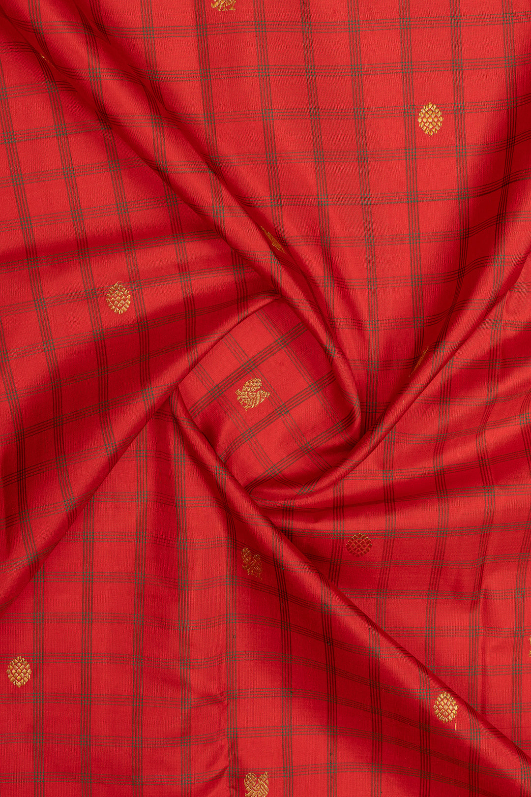Red and green traditional pure kanchipuram silk saree