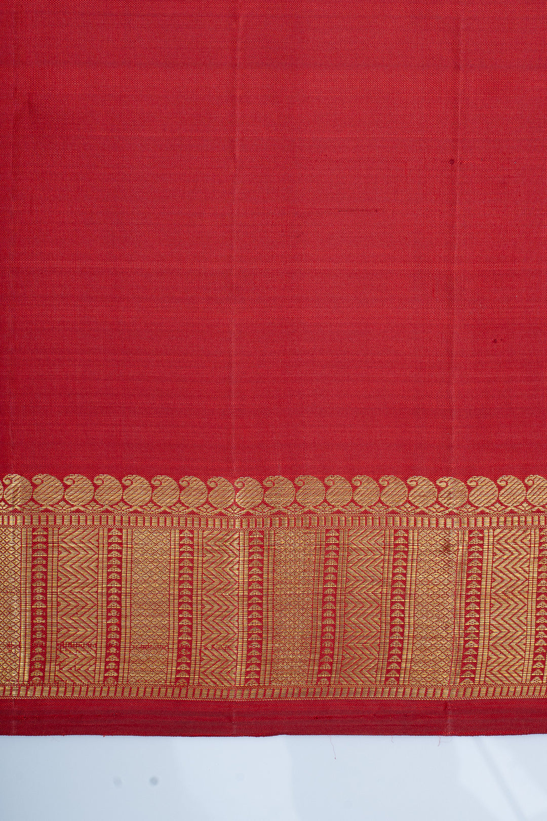 Red and gold traditional pure kanchipuram silk saree