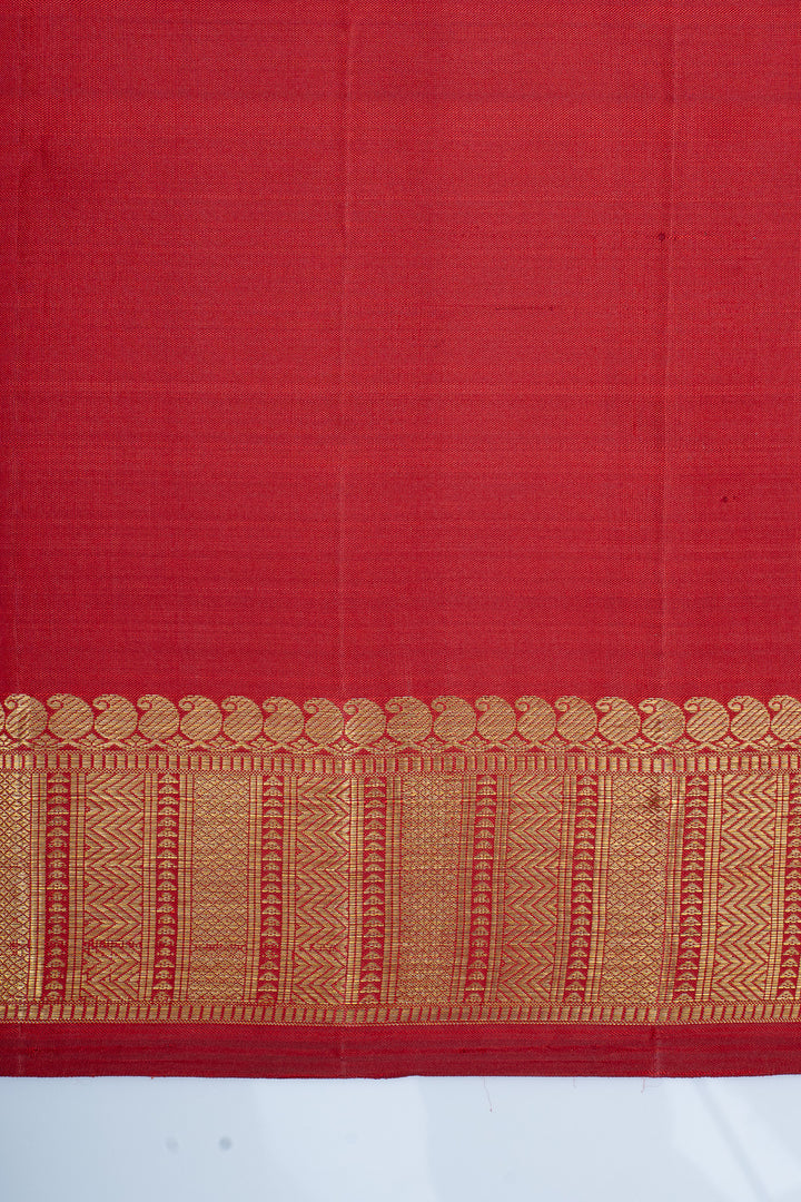 Red and gold traditional pure kanchipuram silk saree