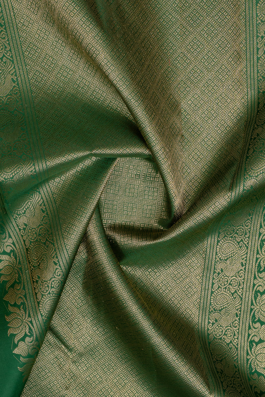 Mustard yellow stripes pure kanchipuram silk saree