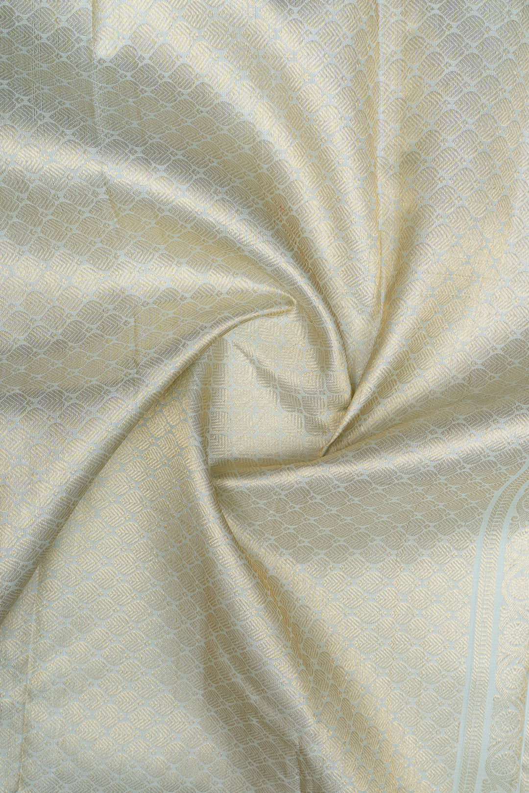 Pastel blue thread brocade pure kanchipuram silk saree