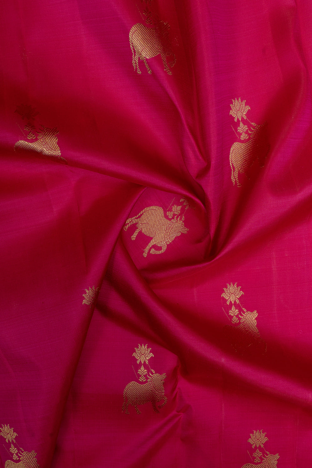 Amaranth red and purple Pichwai pure kanchipuram silk saree