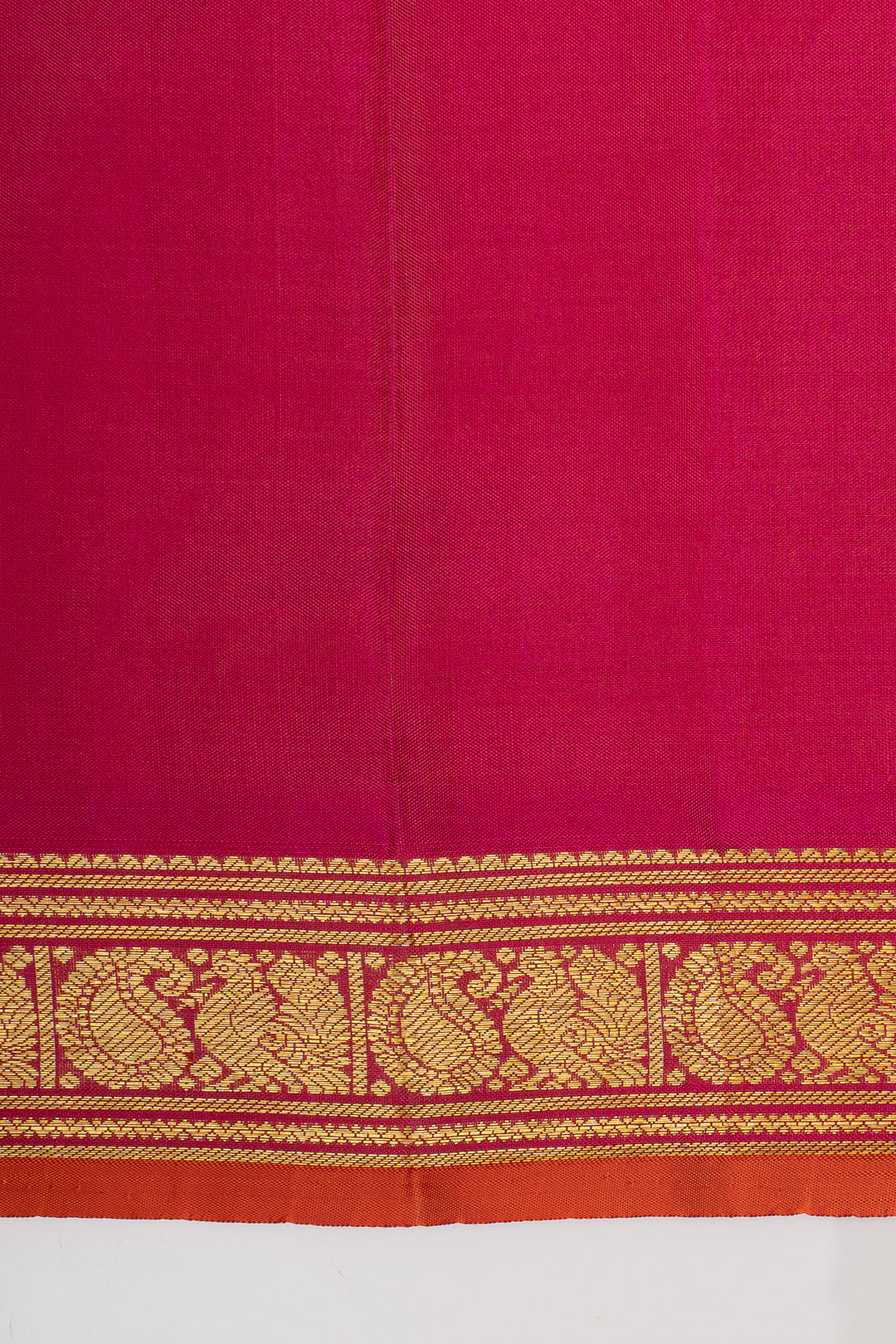 Mandhulir red small border pure kanchipuram silk saree