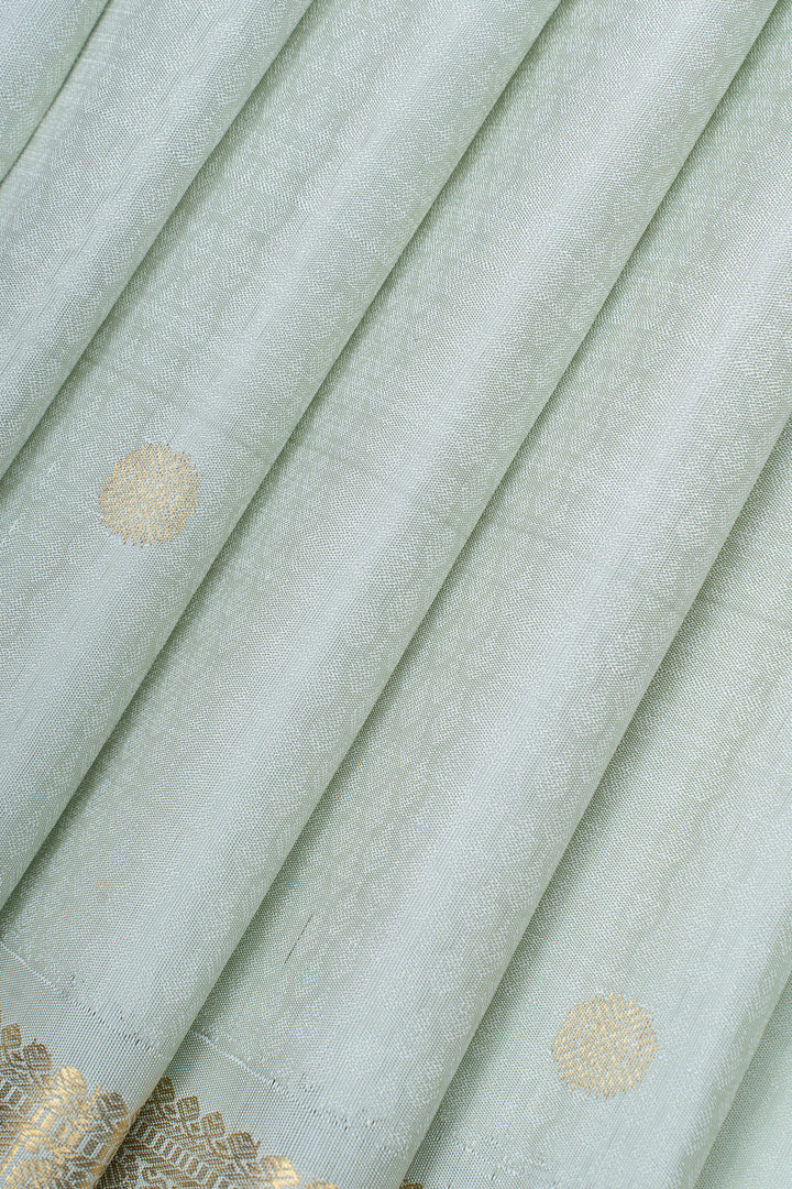 Pastel blue thread brocade pure kanchipuram silk saree