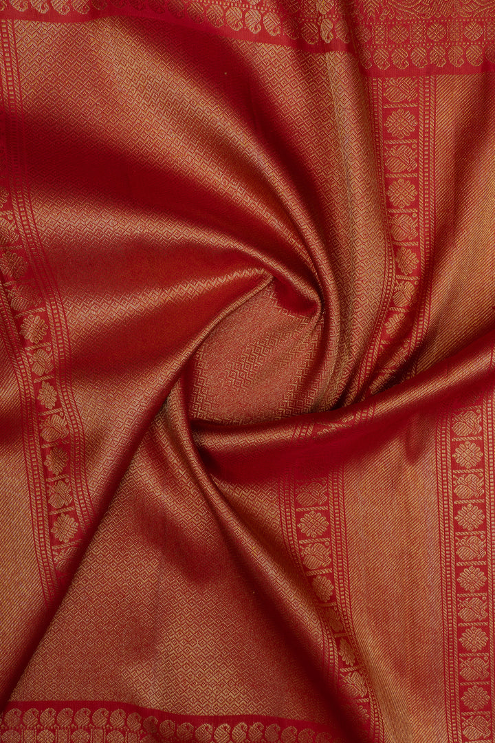 Varalakshmi red pure Kanchipuram silk  saree