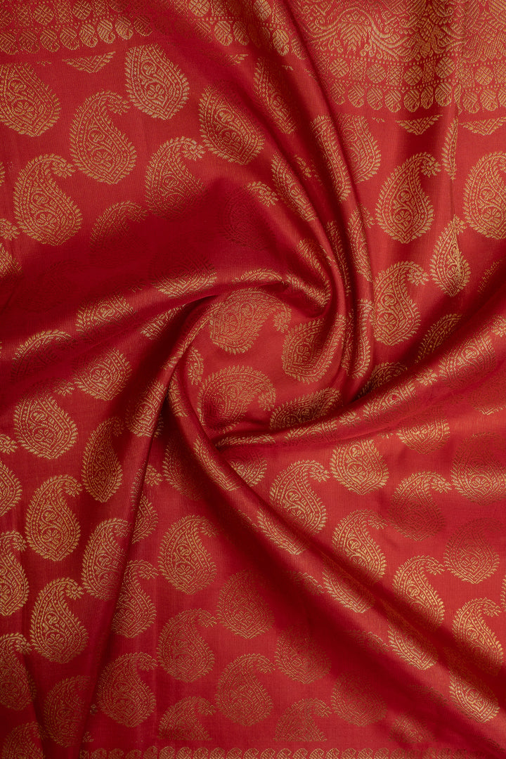 Varalakshmi red pure Kanchipuram silk  saree