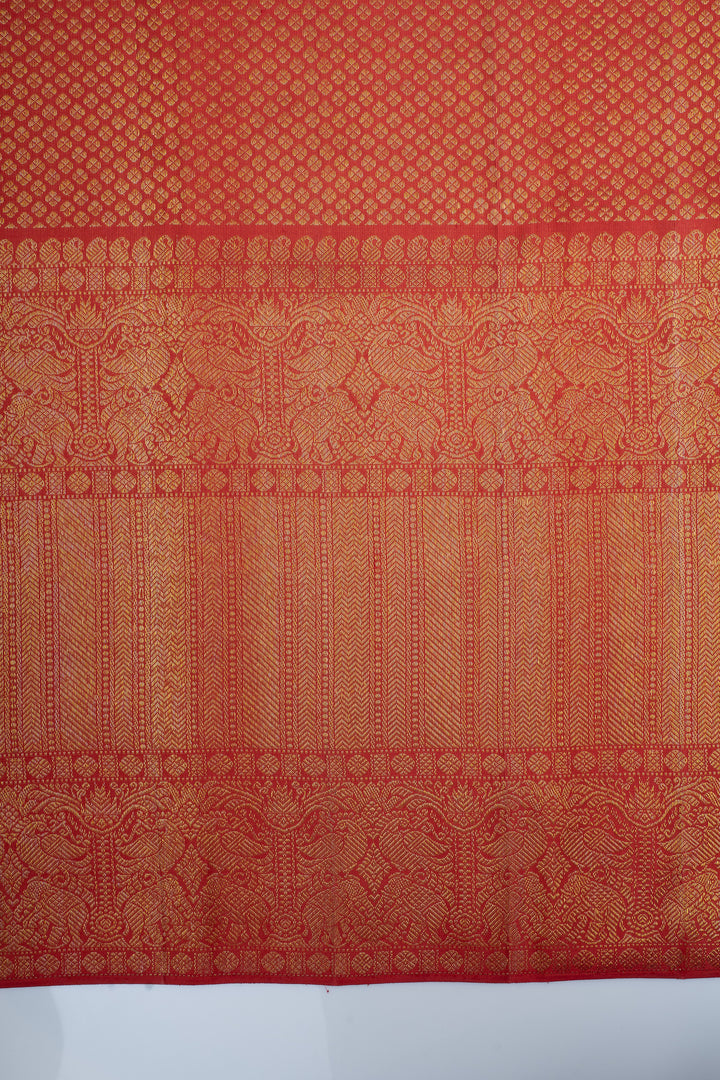 Varalakshmi red pure Kanchipuram silk  saree