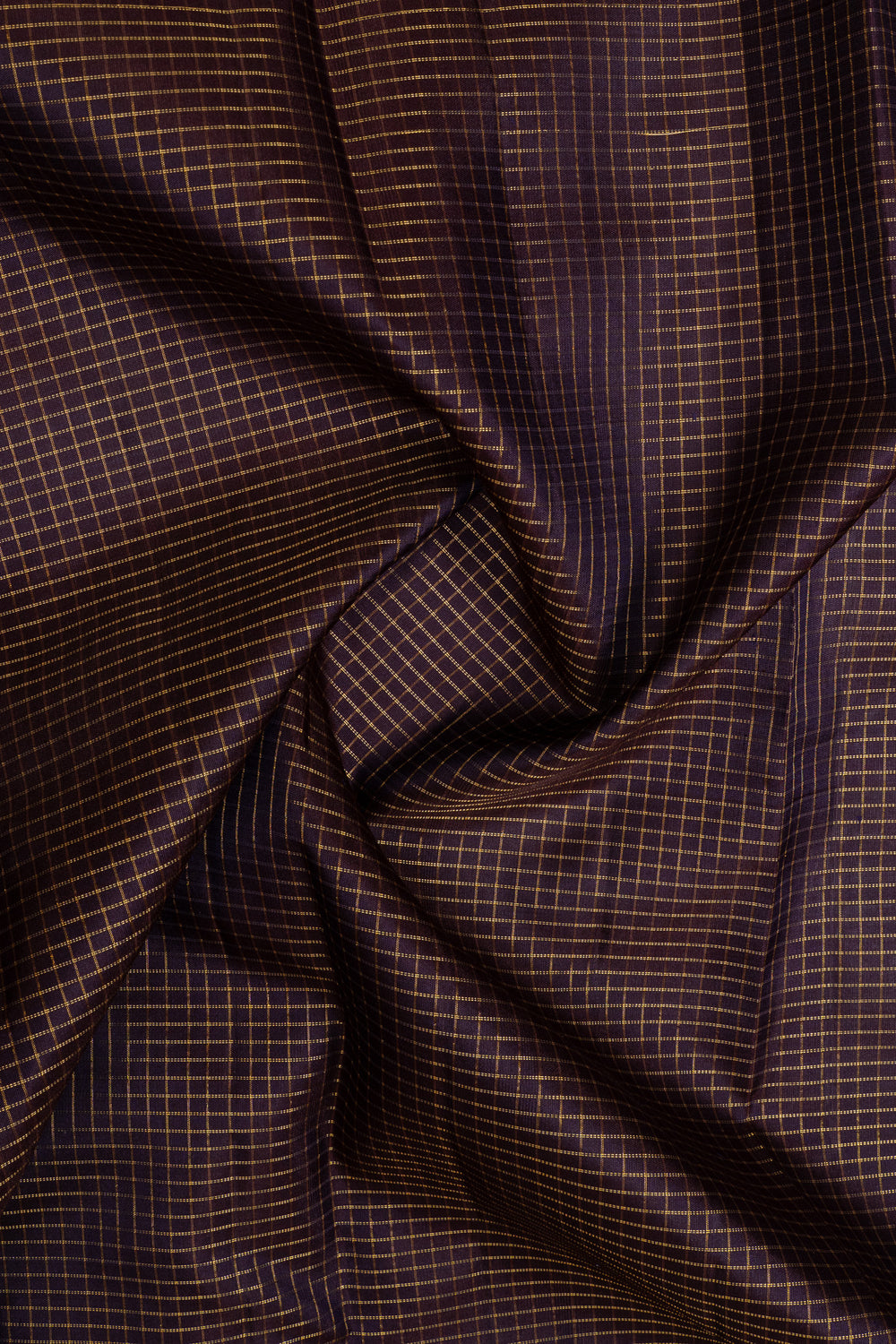 Jamun and ivory zari checks  pure kanchipuram silk saree