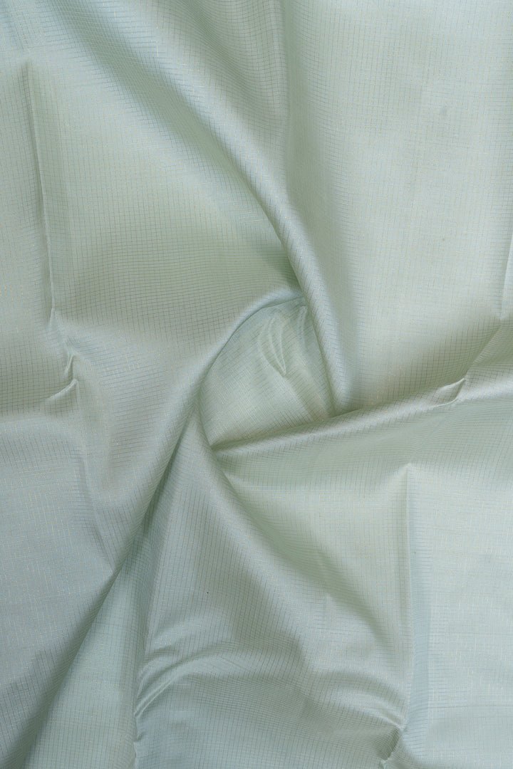 Pastel Green zari checks pure kanchipuram silk saree