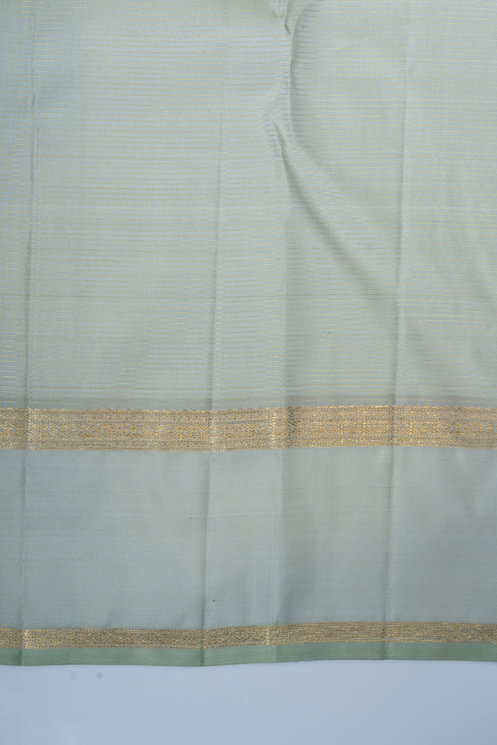 Pastel Green zari checks pure kanchipuram silk saree