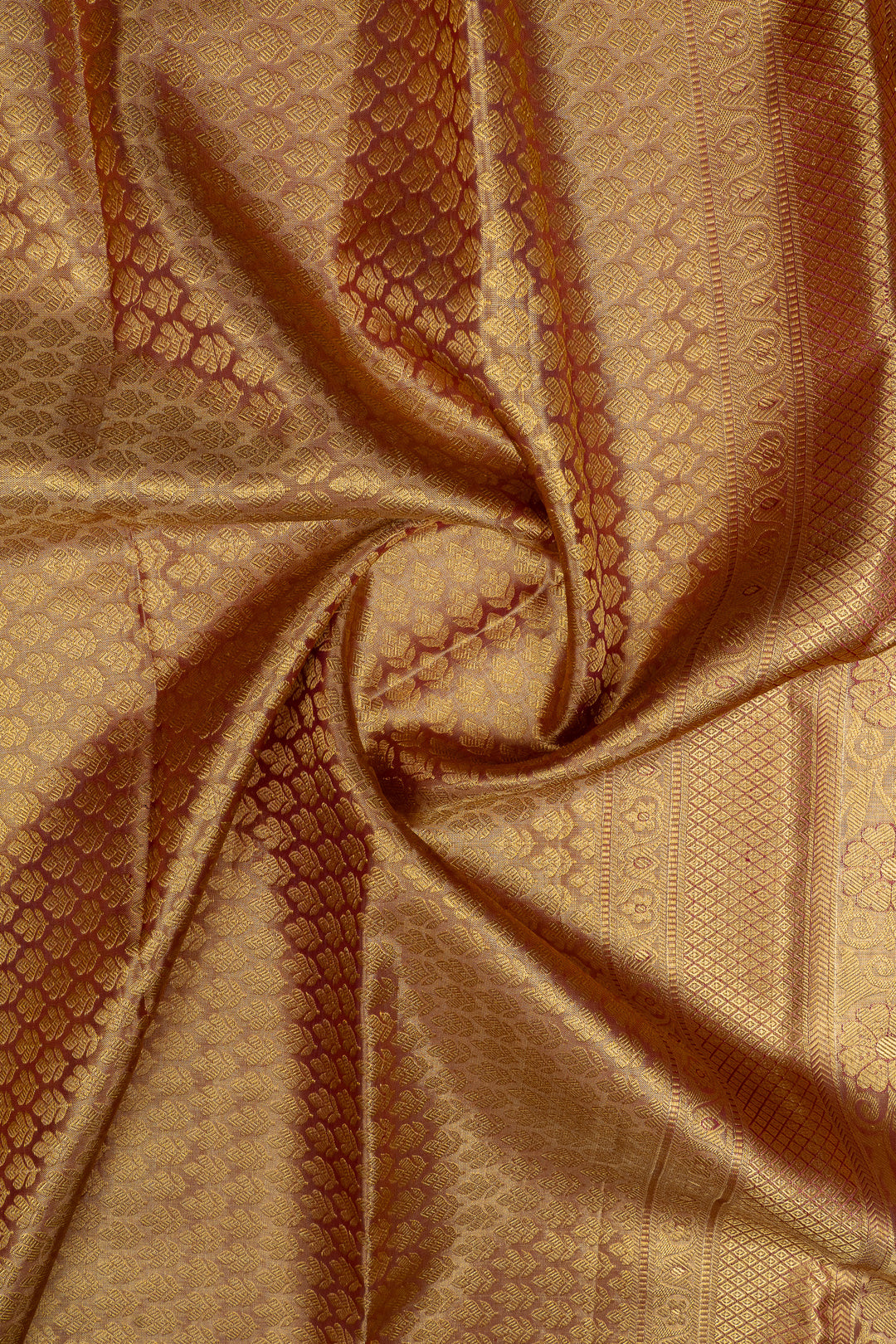 Gold and red tissue pure kanchipuram silk saree