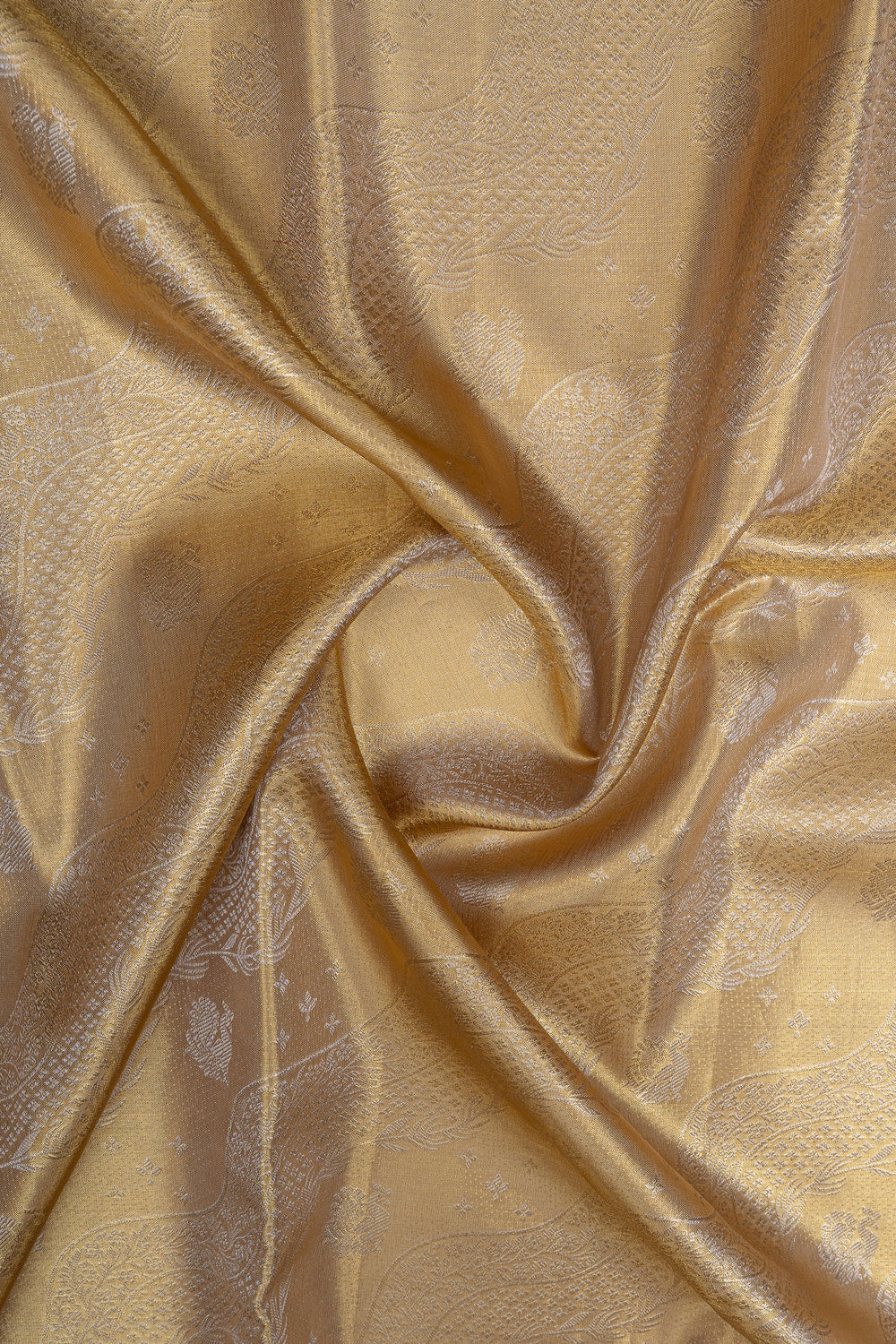 Gold and red tissue pure kanchipuram silk saree