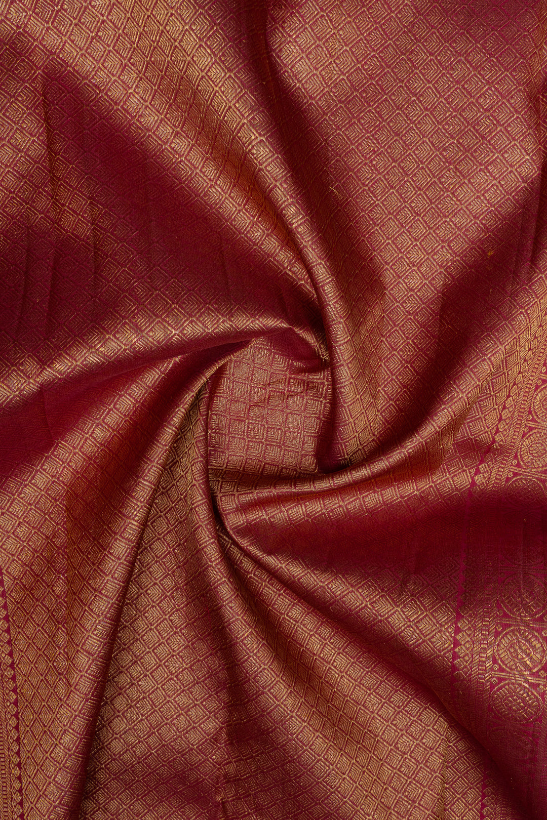 Rust orange brocade pure kanchipuram silk saree